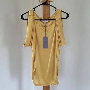 Yellow Satiny Jennifer Lopez Sleeveless Top